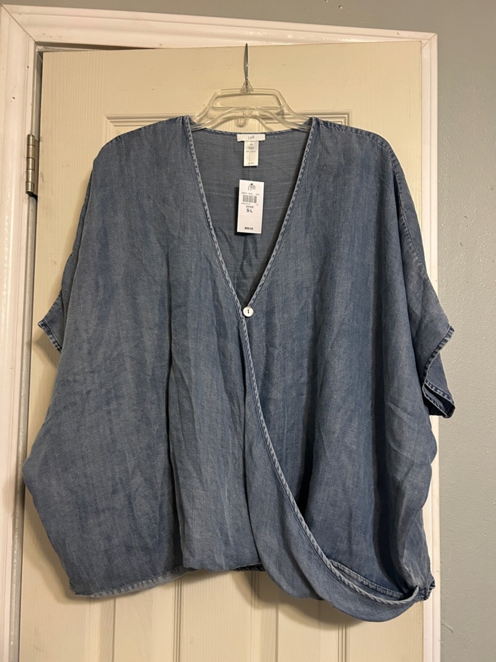 J Jill denim crisscross top NWT